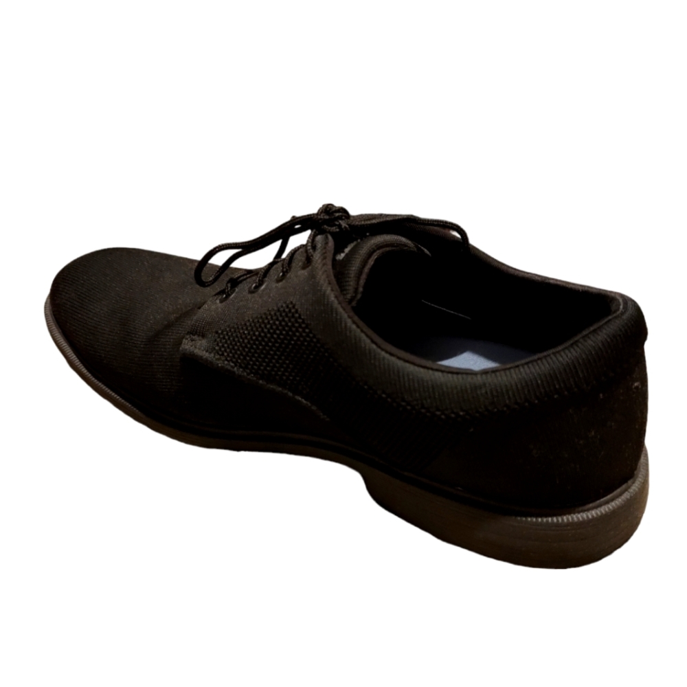 Skechers 65111 Men's Dress Knit Oxford Relaxed Fit Lace Up Black Shoes